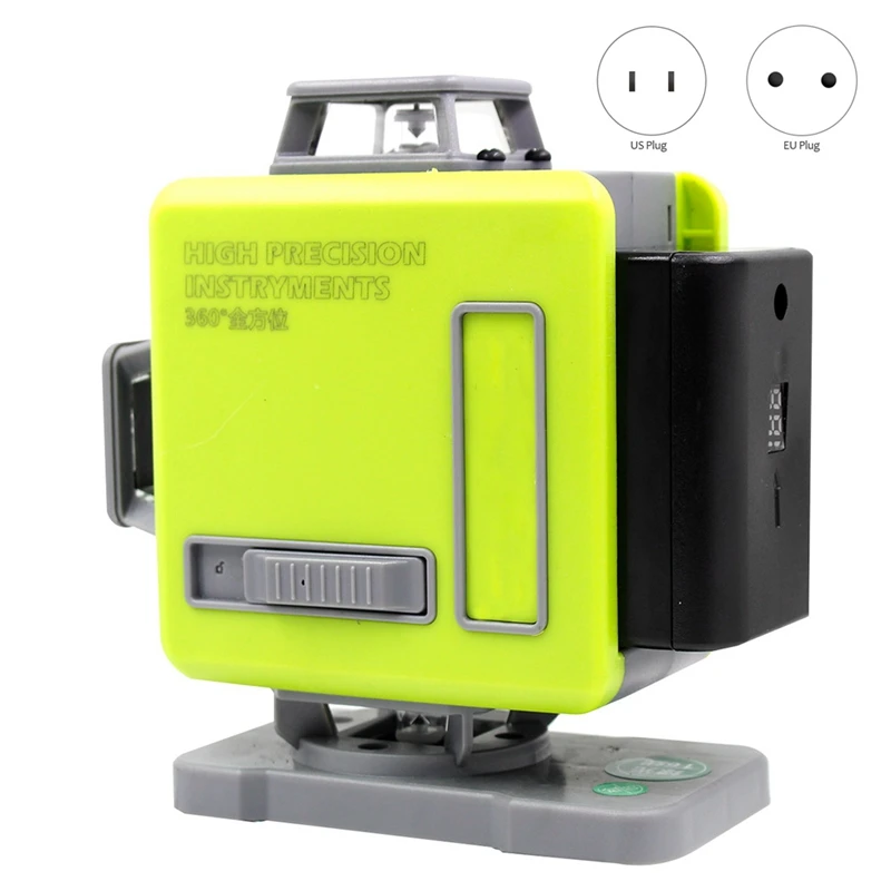 

16 Lines 4D 360 Beam Green Lasering Level Self-Leveling Degrees Horizontal Vertical Cross Lines Outdoor Battery