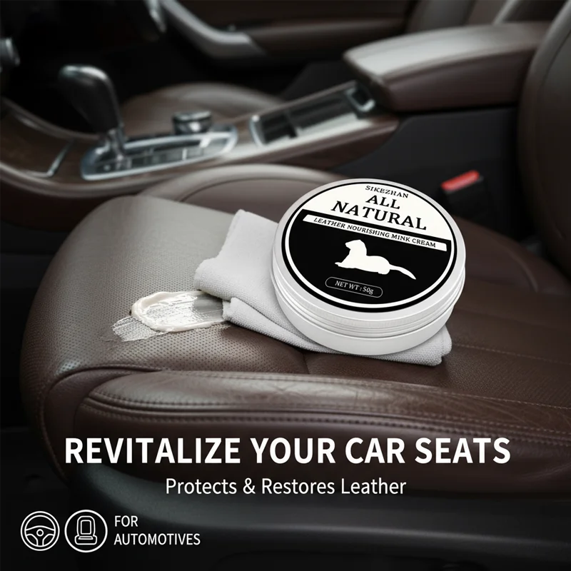 

Mink Oil Leather Care Cream for Car Seats - Nourish Repair Waterproof Anti-Scratch, Auto Interior Maintenance Balm Leather Seats