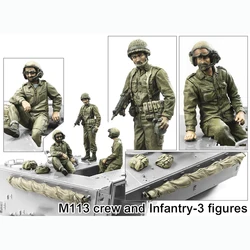 Unassambled   1/35  M113 Crew and Infantry (3 figures)   figure  Resin figure miniature model kits Unpainted