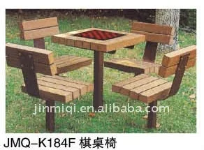 Design outdoor chessboard table with bench outdoor garden table chair