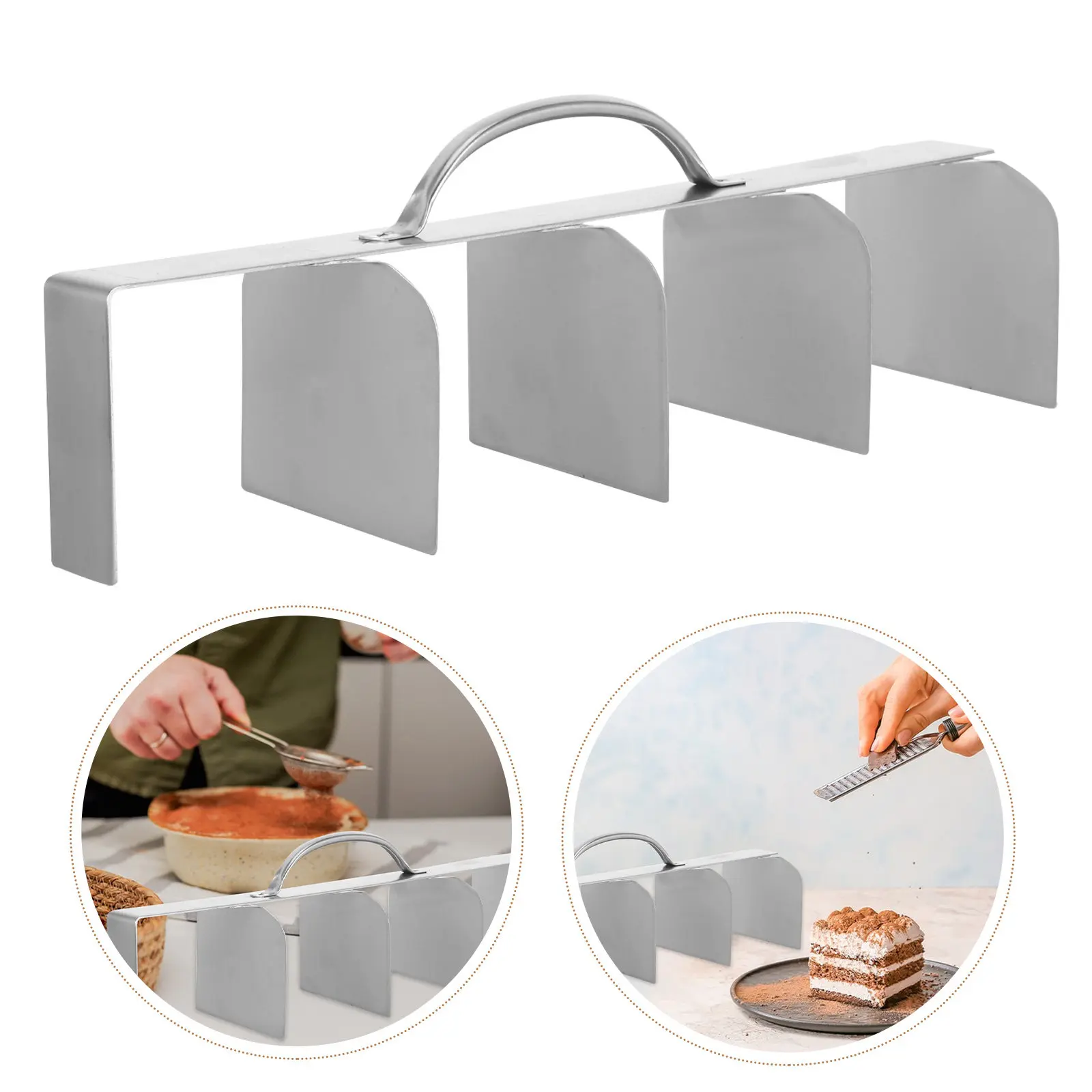 

Tiramisu Cutting Tool Stainless Steel Cutter 40x10x6cm Pan Uniform Slicing Cake Divider Professional Dessert Cutter