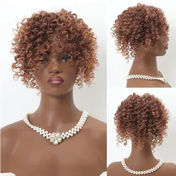 SQRDGQ Synthetic Hair Topper Kinky Curly Hairpiece False Bang Clip-In Bangs Natural Clourse Hairpiece for Women