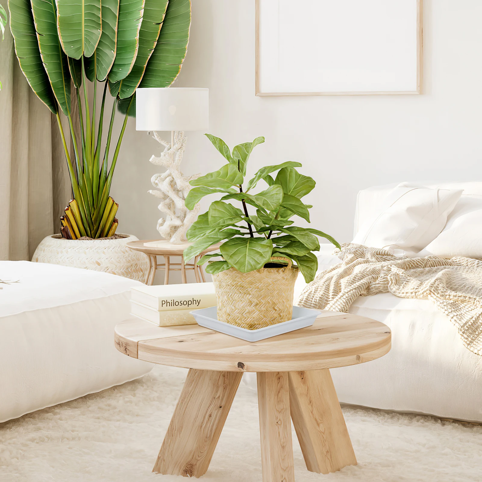 

10pcs Plastic Saucer Trays Square Resin Heat-Resistant Durable Moisture Protection For Bonsai Plant Pots Indoor Outdoor Flower