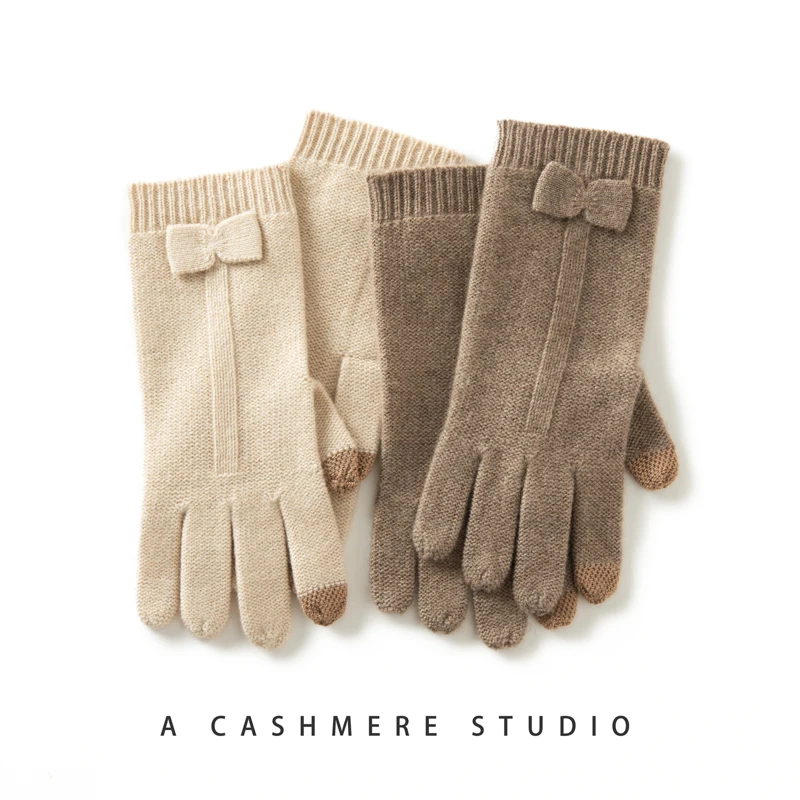 Winter High-Quality Cashmere Touch Screen Gloves Women Soft Warm Stretch Knit Mittens Full Finger Guantes Female Crochet Luvas