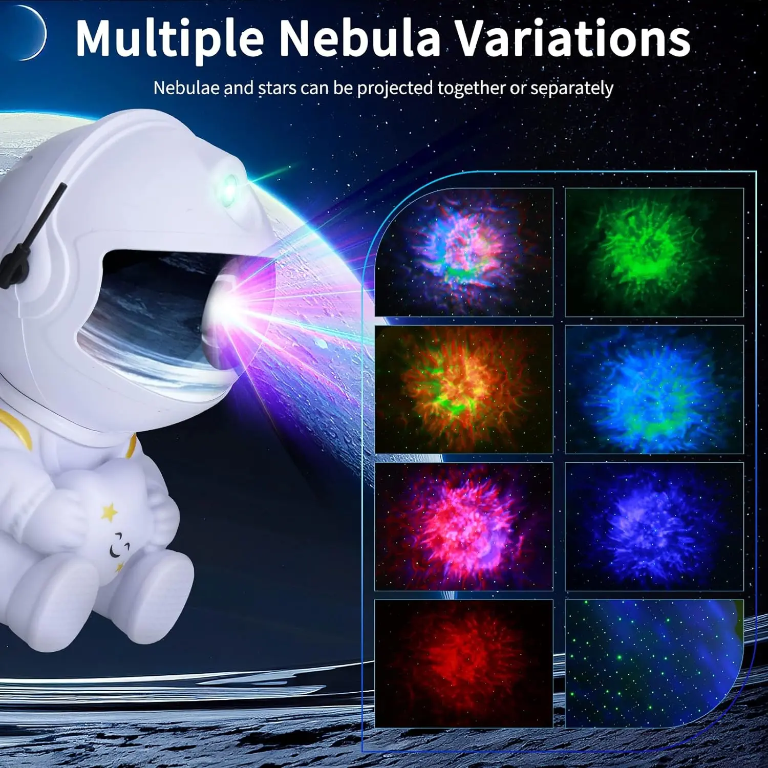 Star Projector Galaxy Night Light Astronaut Nebula Galaxy night lamp Space Bedroom Projector Starry Nebula Gifts for Kids Adults