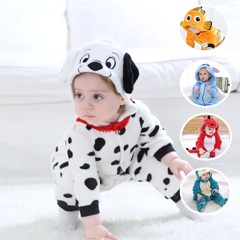 Halloween Animal Dalmatians Baby Clothes Kigurumis Boy Girl Romper Winter Pajamas Bodysuit Cosplay Costume Spotted Dog