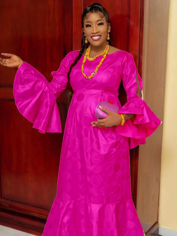 تصميم مطبوع فستان بازان الأفريقي، فستان سهرة كلاسيكي أنيق للحفلات المشاهير، أردية للسيدات #4