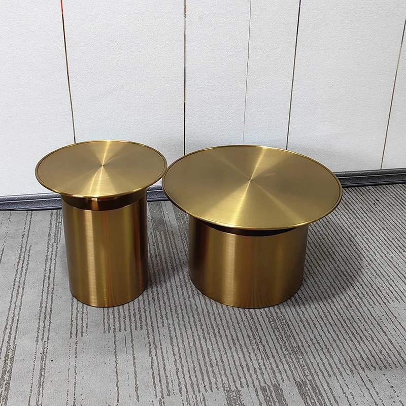 Luxury Stainless Steel Electroplated Brushed Water Design,Home Living Room,Coffee Table,Central Round Table Furniture Customized