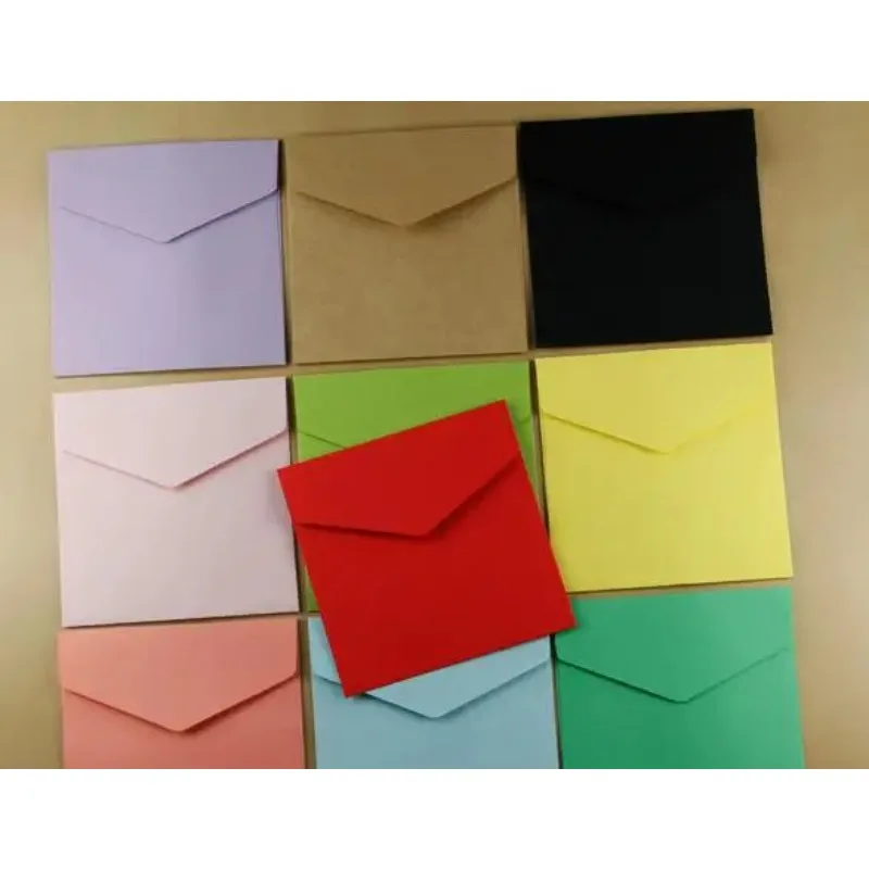 50pcs/lot-10*10cm,12.7*12.7cm,15.8*15.8cm Color envelopes Square envelopes for bank card membership card wedding invitation