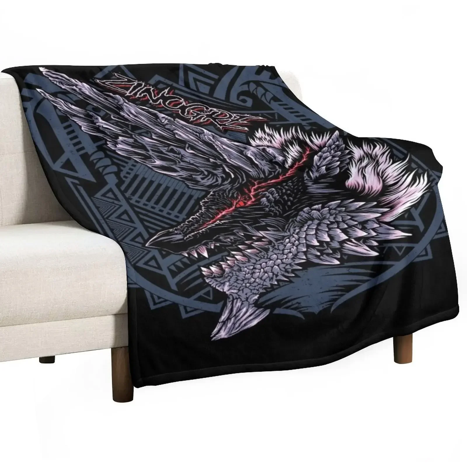 

Zinogre MHW Throw Blanket for winter For Decorative Sofa Furry Blankets