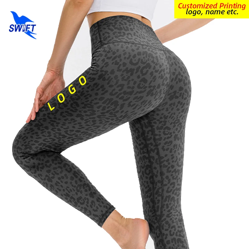 

NEW Butt Lifting Running Tights Women Quick Dry Stretch Yoga Pants Leopard GYM Fitness Sport Leggings Workout Bottoms Customized