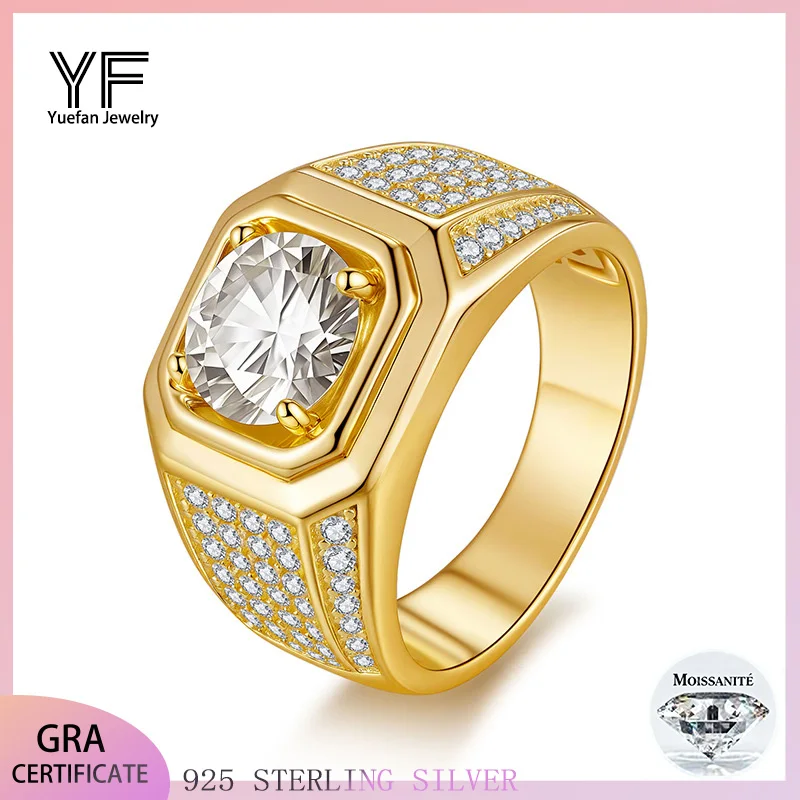

S925 Silver Moissanite HipHop Starlight Ring 2CT D VVS1 Certified Hip Hop Style Jewelry Personalized rings Valentine's Day
