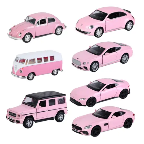 Coches fundidos a escala 1/36 Volkswagen Beetle VW Bus T1, modelos de aleación, vehículos de juguete