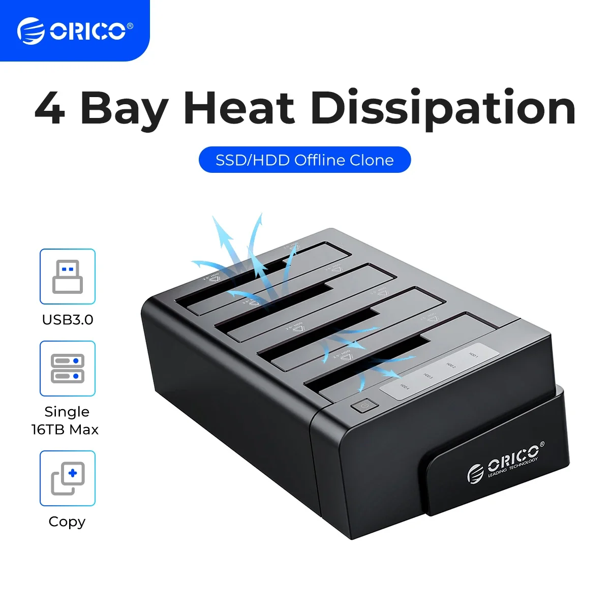 

ORICO 4 Bay Hard Drive Docking Station with Offline Clone SATA to USB 3.0 HDD Docking Station for 2.5/3.5 inch HDD