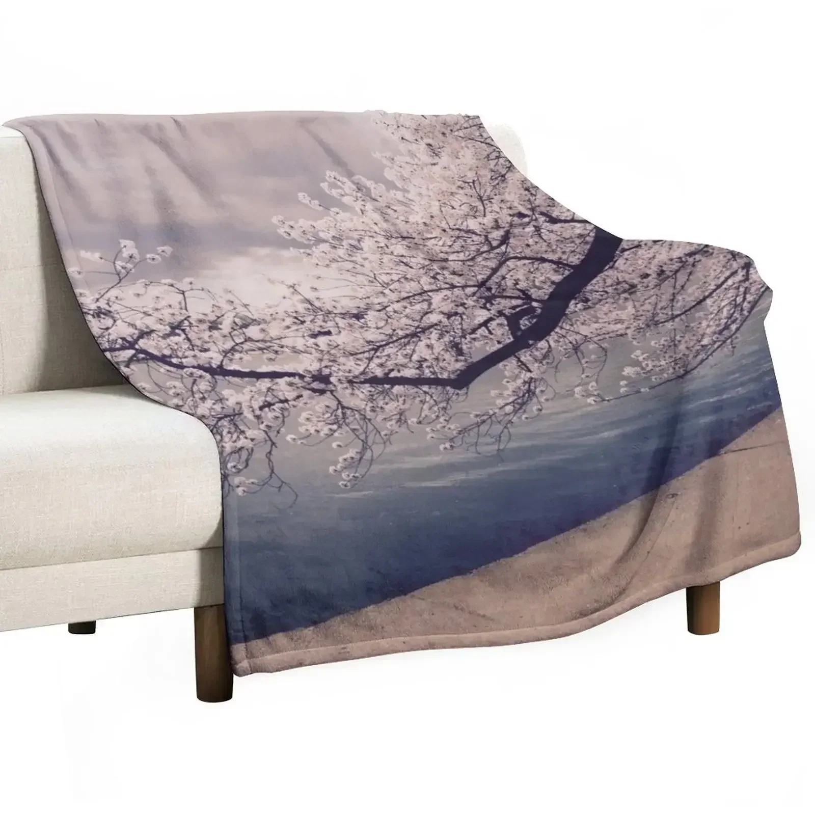 New Cherry Blossom Branch Throw Blanket Flannel sofa bed Soft Plaid Decorative Sofas for sofa Blankets
