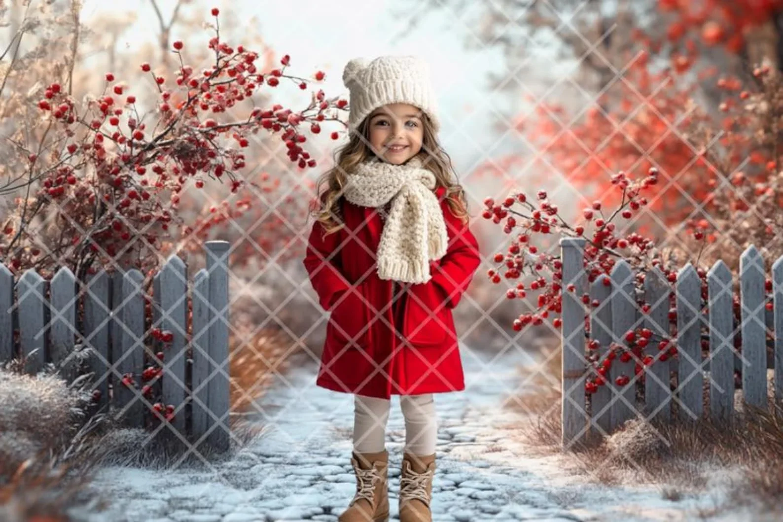 Mehofond Photography Background Winter Christmas Wonderland Berries Frosty Snowy Kid Family Portrait Decor Backdrop Photo Studio