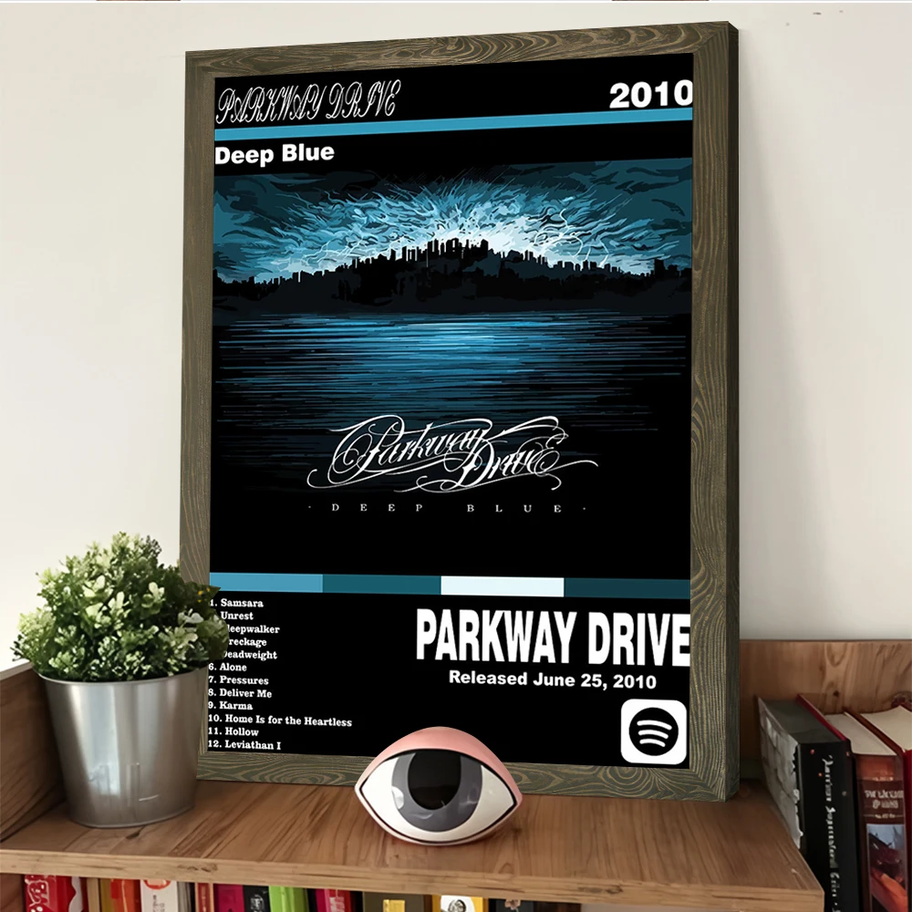 باركواي درايف - ملصق غلاف ألبوم أزرق عميق، لوحة قماشية مطبوعة قابلة للتخصيص للصور، فن جداري، ديكور غرفة جمالية