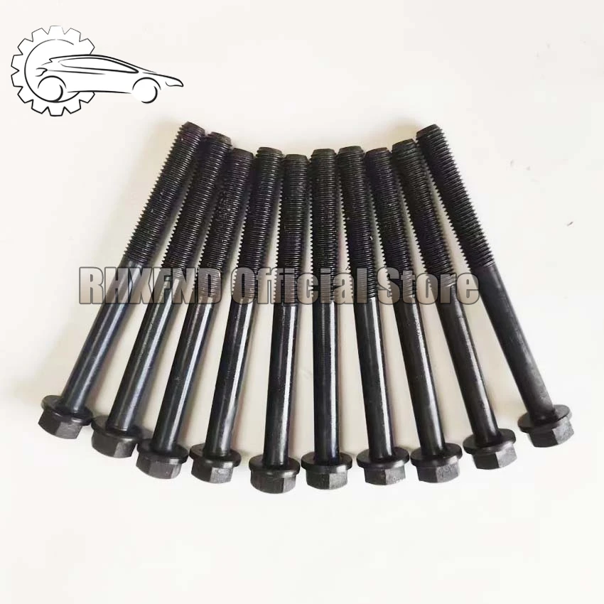 10pcs 1E 2E/2E-E/2E-L 3E / 3EE Cylinder head bolt nuts for Toyota Corolla/Starlet/Tercel 1295cc 1.3L Petrol 1990-99