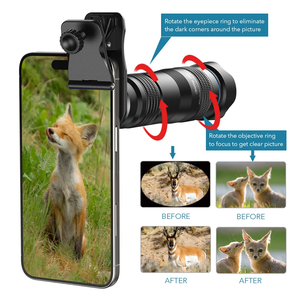 APEXEL 2026 New Updated HD 28X Metal Telescope Lens Phone Camera Lenses Monocular for iPhone Xiaomi and All Smartphones Camping