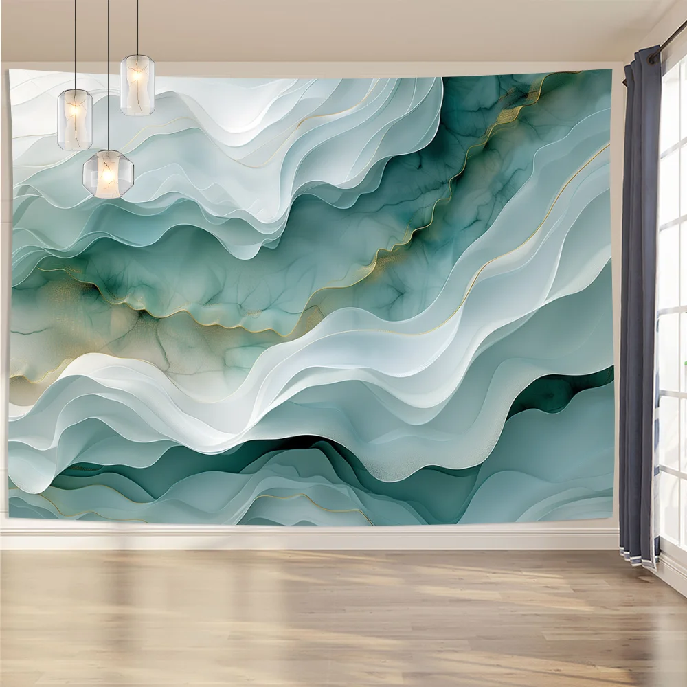 1pc Vintage mountain landscape tapestry, polyester fabric, machine washable, suitable for bedroom and living room decoration