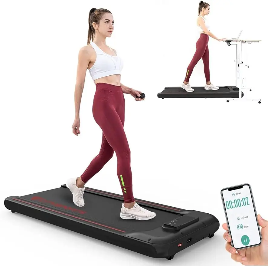 Under Desk Treadmill Portable Walking Pad, Adjustable Speed with APP, LCD Screen & Calorie Counter, Ultra Thin and Silen