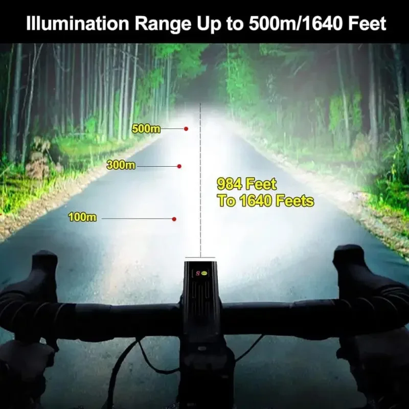 T6 2300LM Luce anteriore per bicicletta Tipo-C USB ricaricabile MTB Lampada per bici Faro Torcia per ciclismo impermeabile