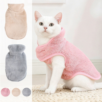 Cute Pet Jacket Coat Adjustable Soft High Neck Kitten Apparel Reversible Warm Fleece Autumn Winter Costume For Small Cats Sphynx