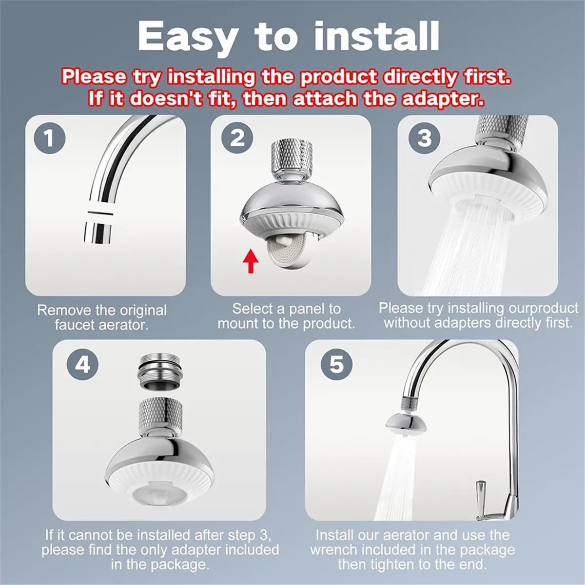 DT81 Mini UFO-Shaped Wide Rinse Area Anti-Splash 360° Rotatable Kitchen Sink Faucet Aerator Kitchen Faucet Head Replacement