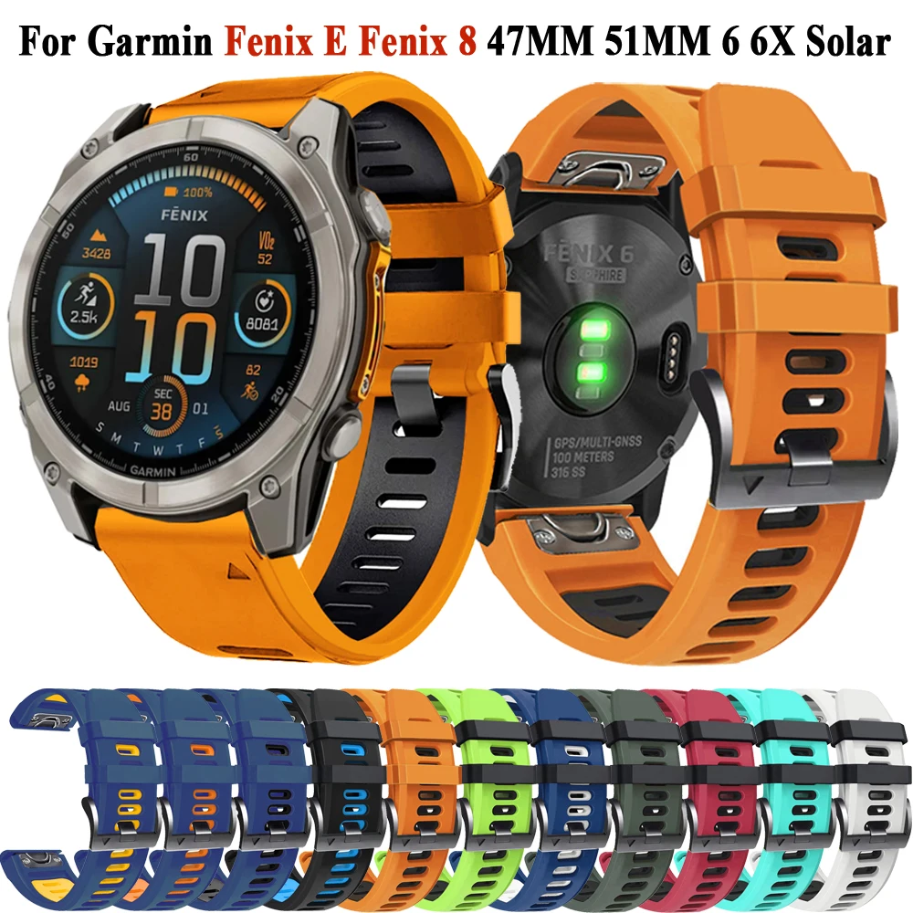 ガーミンフェニックス用クイックフィットシリコン時計バンド,22mm, 26mm, 47mm, 51mm,7,7x,6,6x,5,5x plus,エンデューロ3 epix pro第2世代