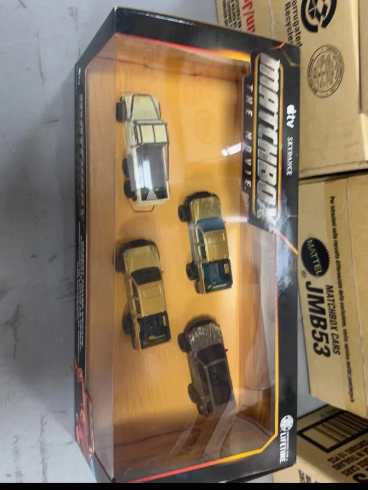 Matchbox JMB53 Matchbox Movie Diecast Car Set Land Rover Pickup Toyota Fortuner Desert Chase Escape Rubber Wheels Collectible