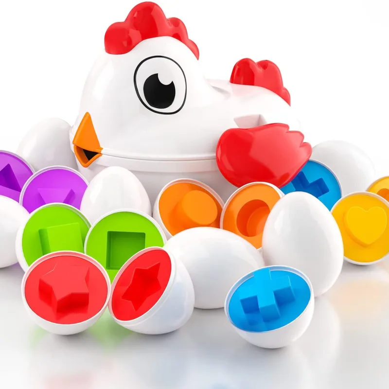 Montessori Baby Learning Children Toys Shape Matching Sorters Puzzle Game Color Learning Eggs Educational Toys For Kids