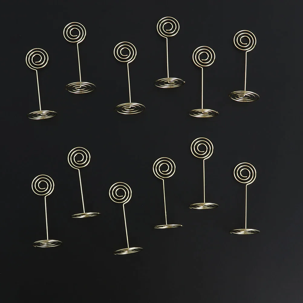 

24 Pcs Photo Holder Metal Clips for Party Menu Table Number Holders Round Paper Decorations Wedding Banquet Gifts
