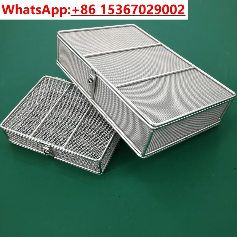 Stainless  belt cover dense mesh precision orthopedic bone surgical instrument sterilization /cleaning/ storage box mesh basket