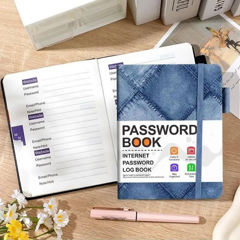 

Internet Password Log Book Hardcover Password Log-Book 120-Pages Address Books For Seniors To Record Internet Logins