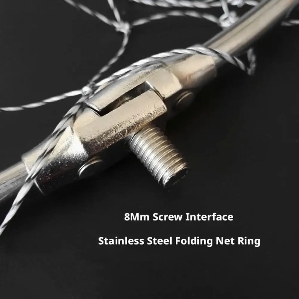 Edelstahl-Fischernetz mit faltbarem Design, klappbarer Netzkopf, Landungsnetz, Zubehör für Tiefenlandung, Fischfangnetz für Meeresfischerei – Detail 15