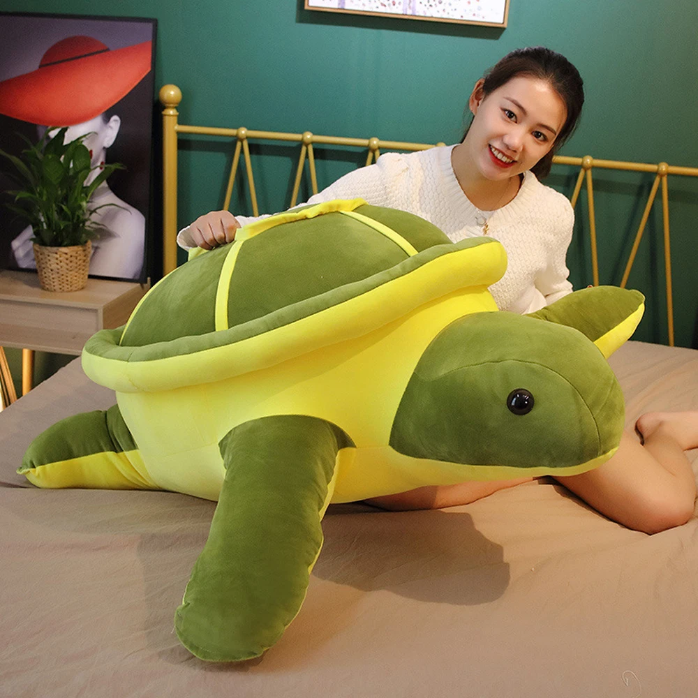 Large Green Turtle Sleeping Pillow Stuffed Plush Toy Birthday Gift