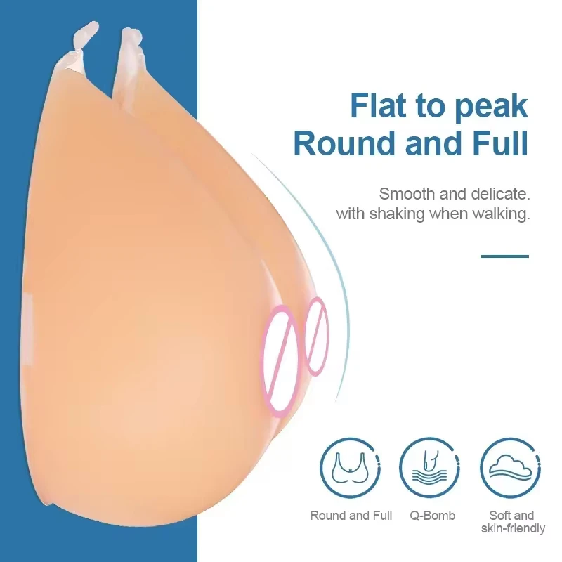 Soft Silicone Fake Breasts Tits Sexy Realistic Fake Chest Artificial Fake Boobs for Transgender People Drag Queen Cosplay Sissy