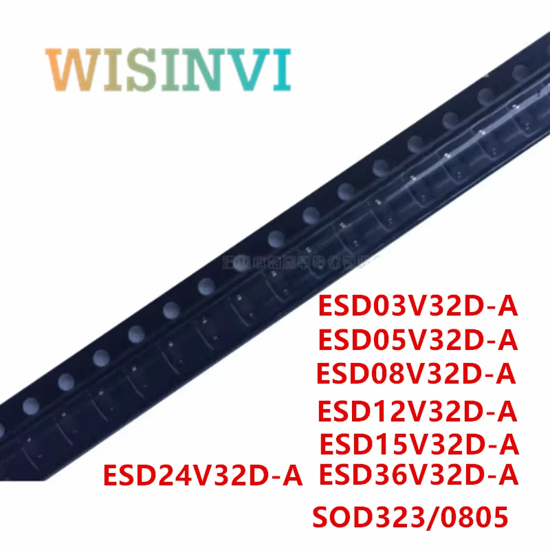 100PCS ESD03V32D-A ESD05V32D-A ESD08V32D-A ESD12V32D-A ESD15V32D-A  ESD24V32D-A ESD36V32D-A  ESD Protection SOD-323 0805