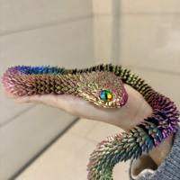 Action Figure 3D Printed Snake Articulated Bush Viper Toy-Dragon Snake Integrated Joint Mobility Statue Ornament Home Decor Gift