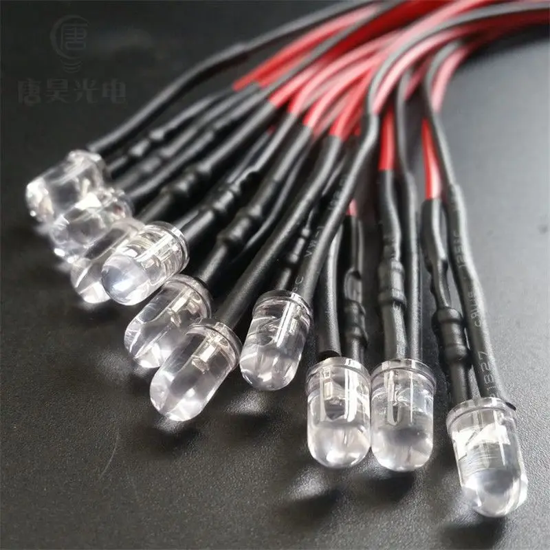 10PCS LED Lights 3mm/5mm 12v for 1/10 RC Crawler Drift Car TRX4 Defender AXIAL SCX10 D90 1/14 Tamiya RC Truck Scania Actros Part