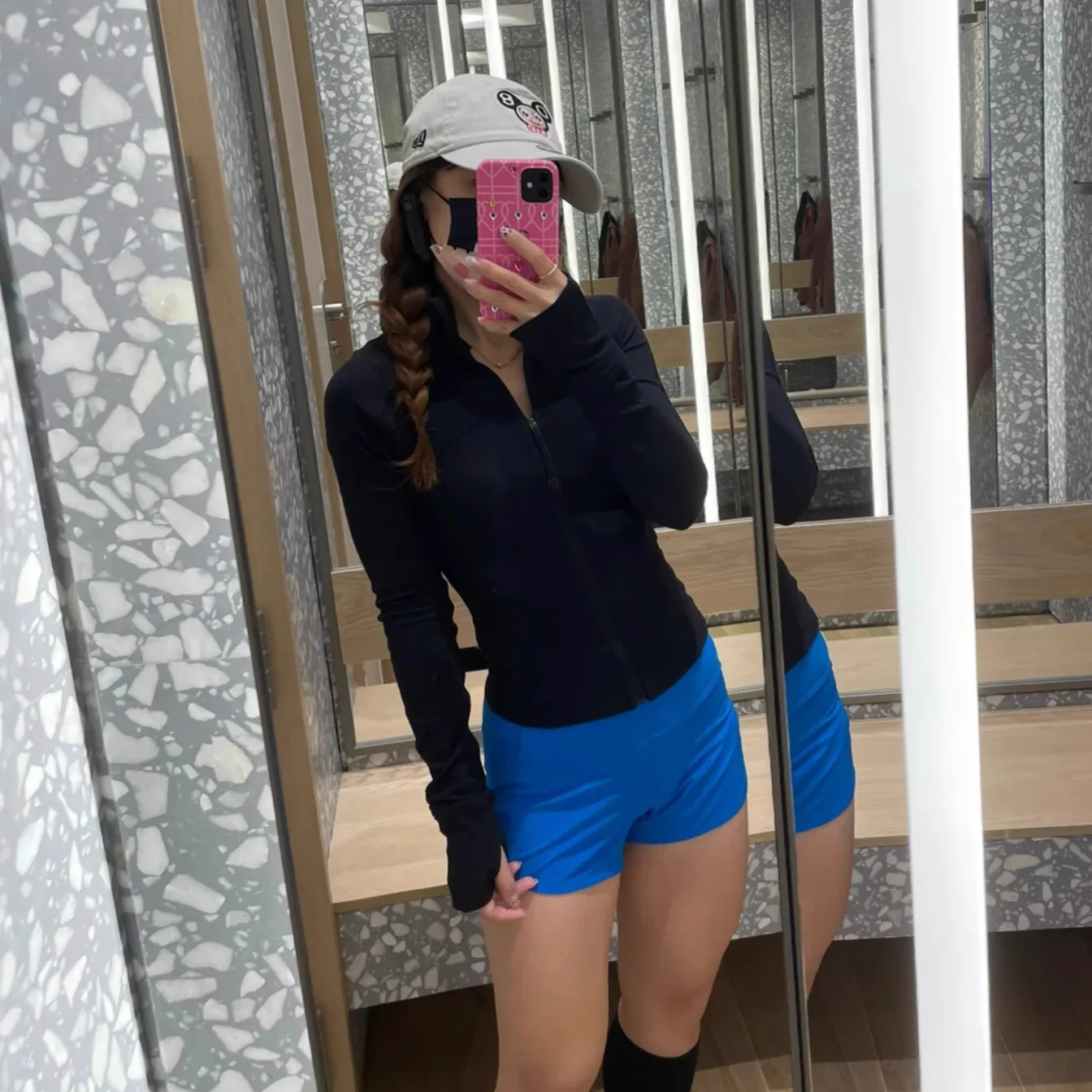 سترة رياضية نسائية من Lulu بقصة ضيقة وسحاب كاجوال يوميًا مرنًا مفتوحًا ملابس خارجية أنيقة للتنقل وأكمام طويلة