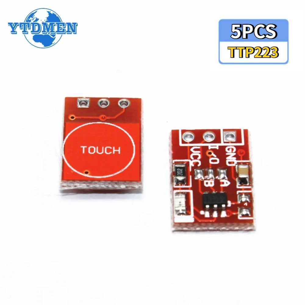 5PCS NEW TTP223 Touch Button Module Capacitor Type Single Channel Self Locking Touch Switch Sensor