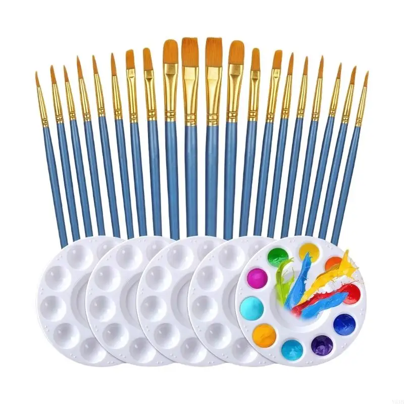 

Y5JB 1 Set Acrylic Paint Brushes Nylon Hair Brush Artist Brush Watercolor Brushes