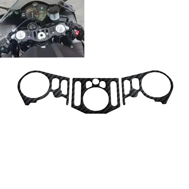 3D carbon fiber Motorcycle Top Triple Clamp Yoke Sticker For Yamaha YZF R1 YZF1000 YZF R1 YZF-R1 2012 2013 2014