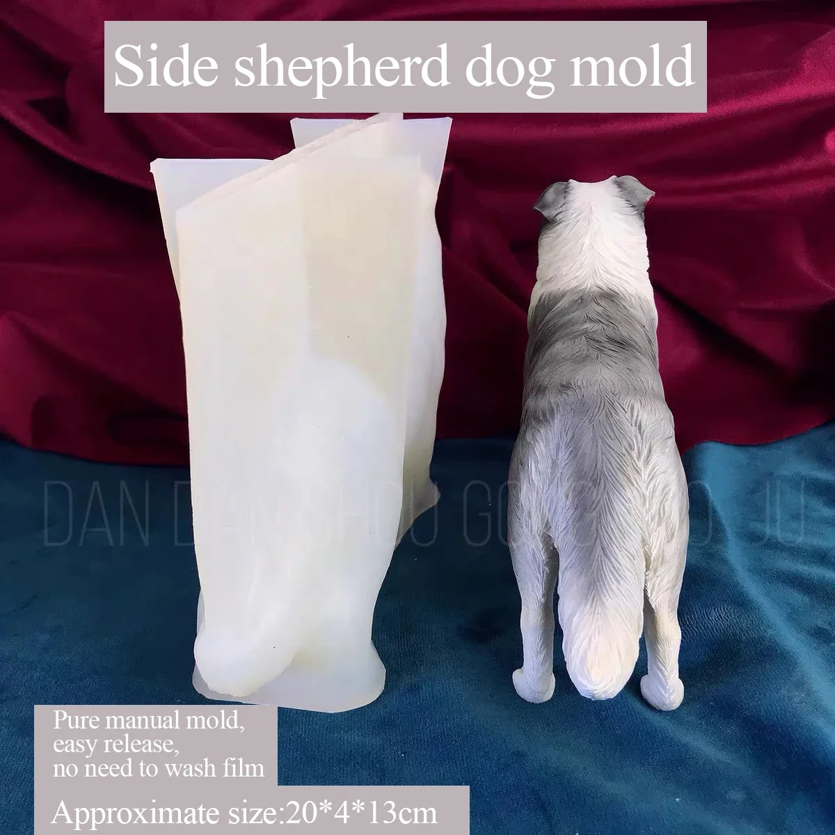 Cute Side Shepherd Silicone Mold for Epoxy Resin Plaster Handmade DIY Three-Dimensional Grinding Tool