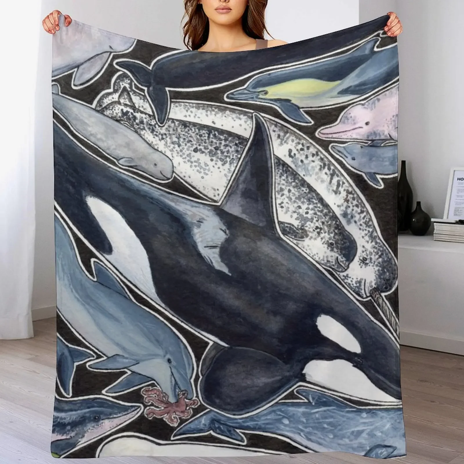 

Dolphins, orcas, belugas, narwhals, and cie Throw Blanket Baby Plush Tourist blankets and throws Blankets