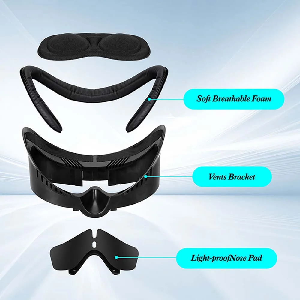 Leather Replacement Facial Interface Bracket For Meta Quest 3 PU Leather Breathable Sweat Guard Face Pad VR Accessories