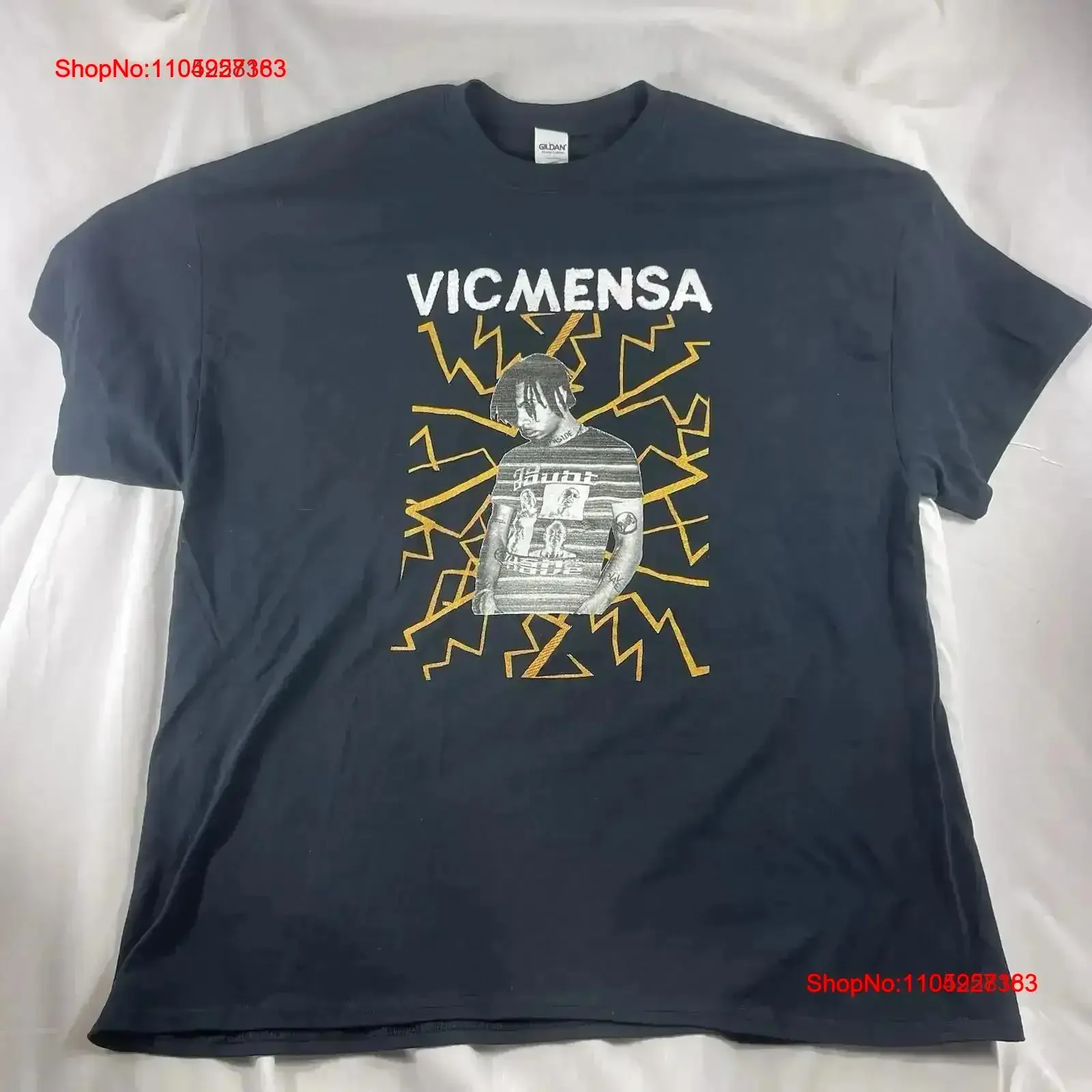 

Футболка Vic Mensa 2XL, черная, на концерте Чикаго, 2016, винтажная, с стираным рисунком, повседневная, мужская, слегка, универсальная, винтажная