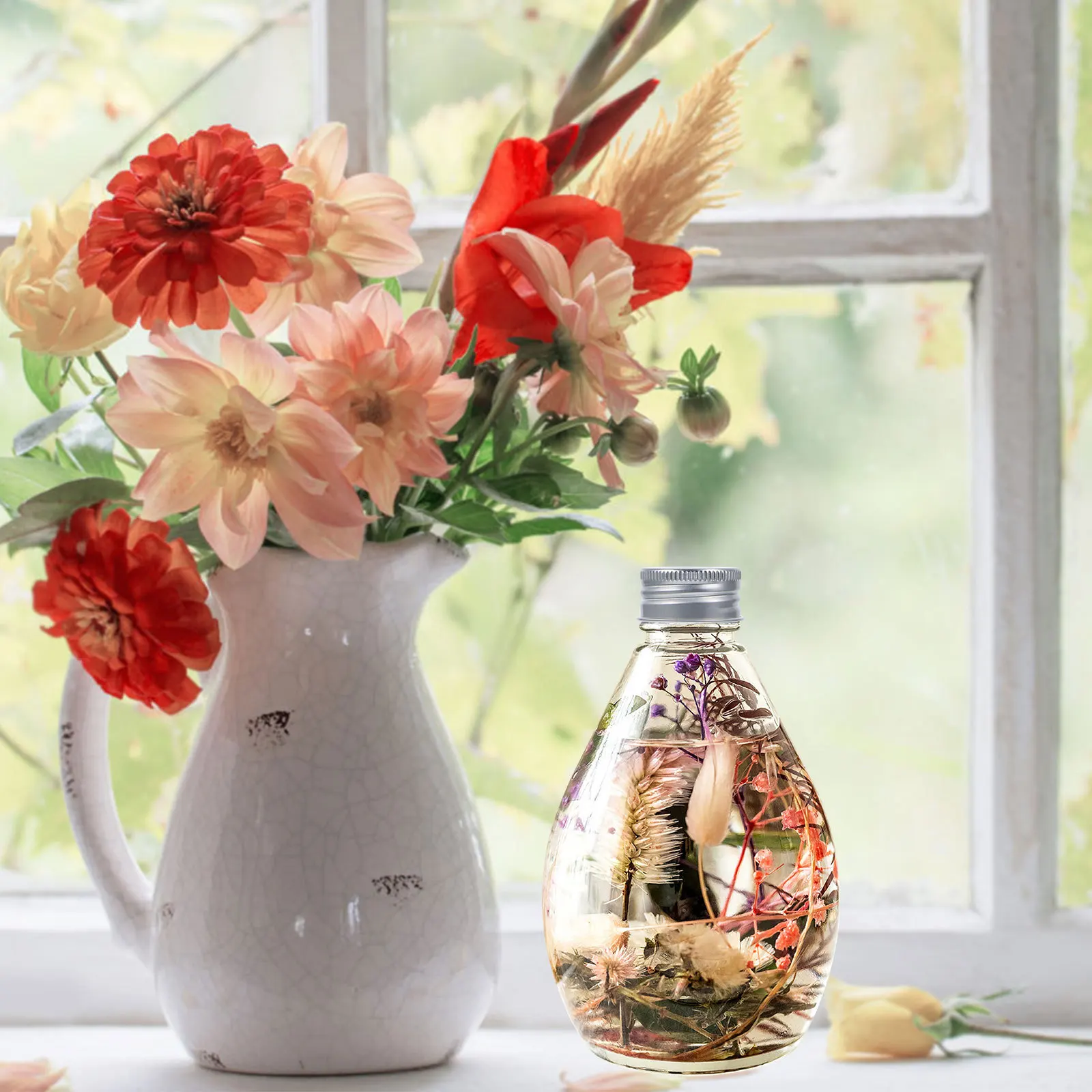 

2Pcs Clear Glass Bottles with Lid Aromatherapy Containers for DIY Crafts Perfume Sample Wishing Drifting Bottles