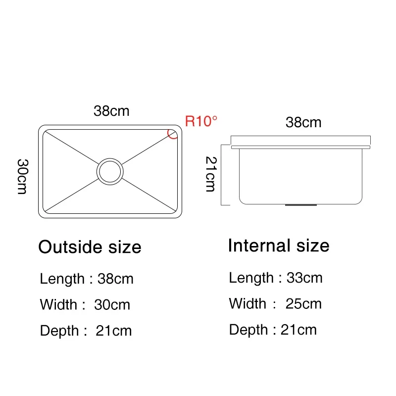 Imagem -06 - Cozinha Pia com Dreno Acessórios Small Black Bar Sink Undermount Único Bowl Home Improvement Aço Inoxidável 304